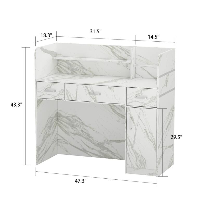 Reception Desk Front Counter Table with Drawer Shelf by Timechee