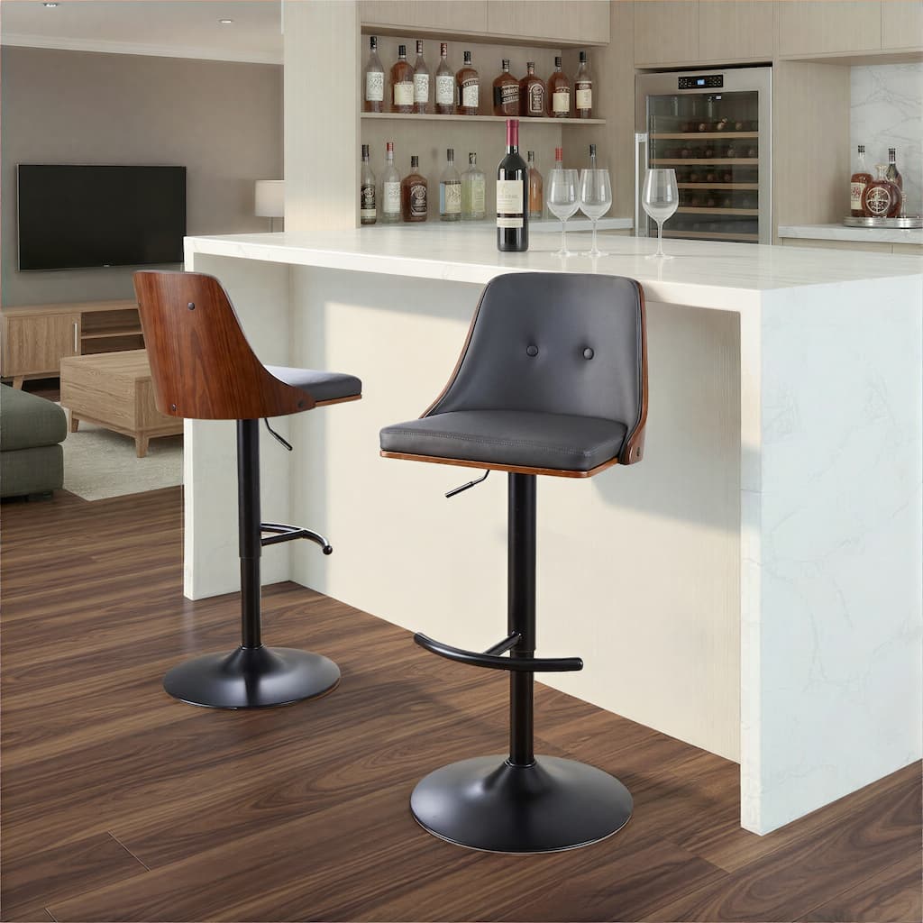 Carson Carrington Oscar Adjustable Bar Stool with Rounded T Footrest (Set of 2)