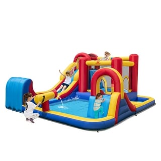 7 in 1 Outdoor Inflatable Bounce House with Water Slides and Splash Pools