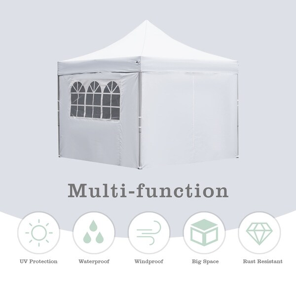 Zenova 10'x10' Pop up Canopy Tents with 4 Sidewalls Portable