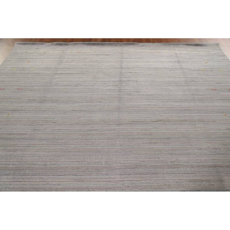 Striped Gabbeh Oriental Area Rug Handmade Wool Carpet - 8'9"x 11'9"