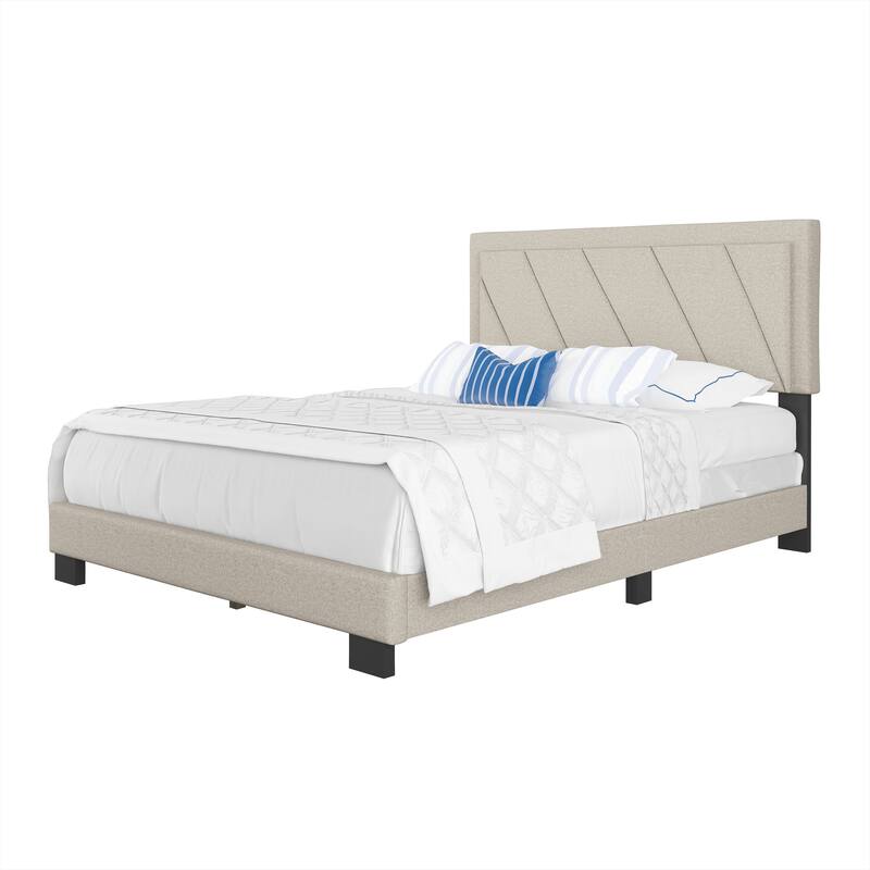 Boyd Sleep Diagonal Linen Upholstered Bed Frame