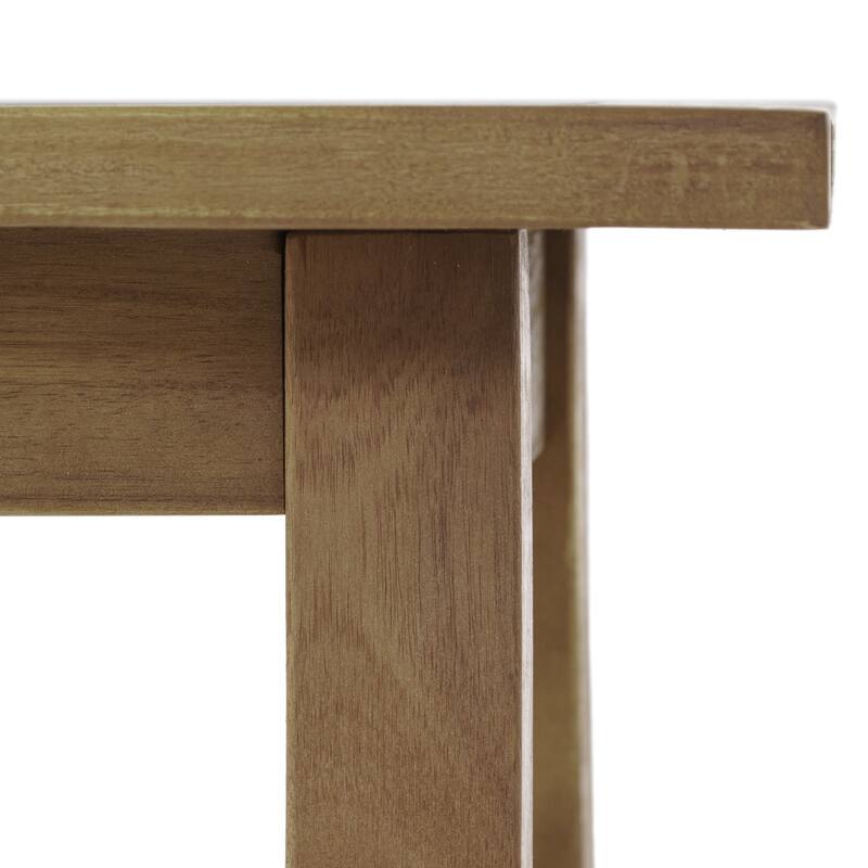 SELMA Acacia wood Accent Side Table in Natural Stained, Weather-Resistant Rectangular End Table