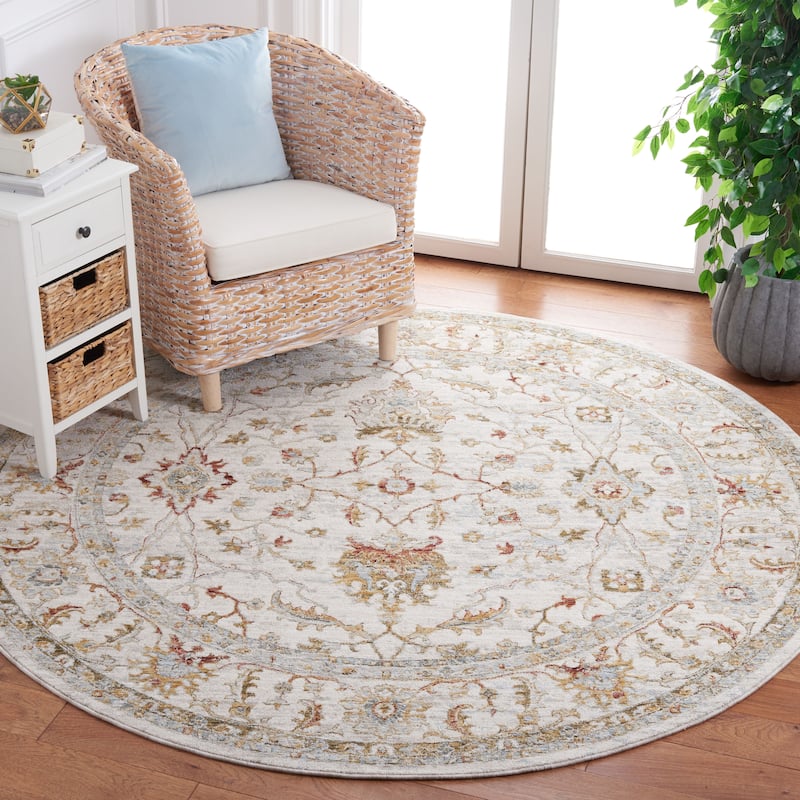 SAFAVIEH Handmade Hamilton Garima Oriental Rug - 6'7" Round - Ivory/Rust