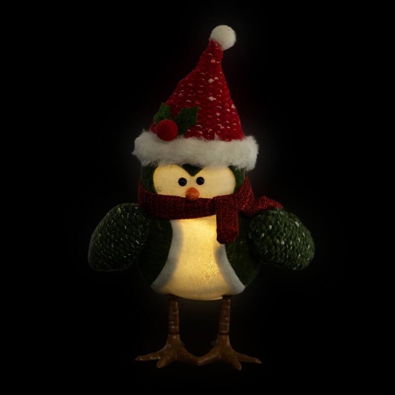 LED Lighted Standing Christmas Bird Figure - 9" - Warm White Light