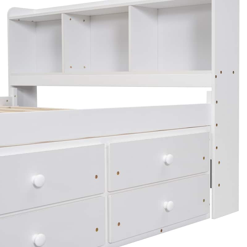 Bed with Under bed Storage Drawers and Bed End Storage Case
