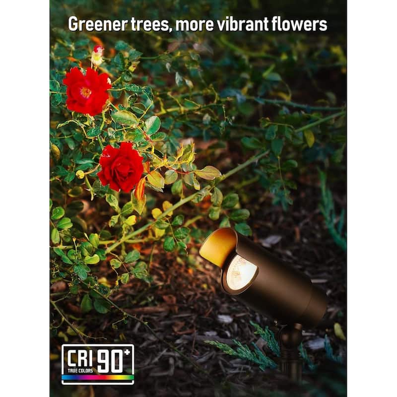 5CCT 7W LED Outdoor Landscape Spotlight, Adjustable Beam Angle, Aluminum, IP65 Waterproof - 8pack