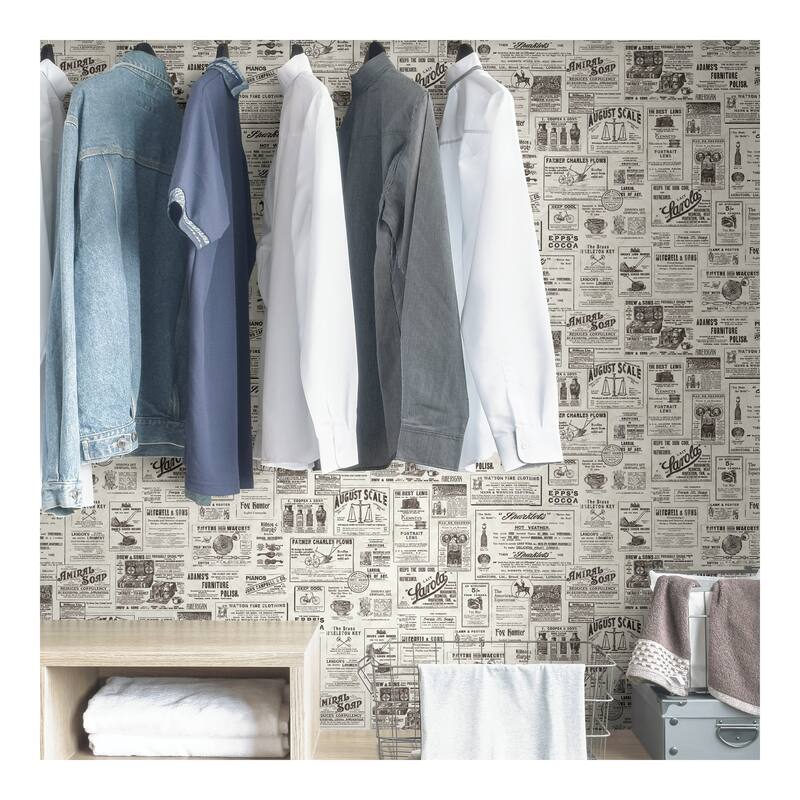 NuWallpaper Charcoal Published Peel & Stick Wallpaper - 216in x 20.5in x 0.025in