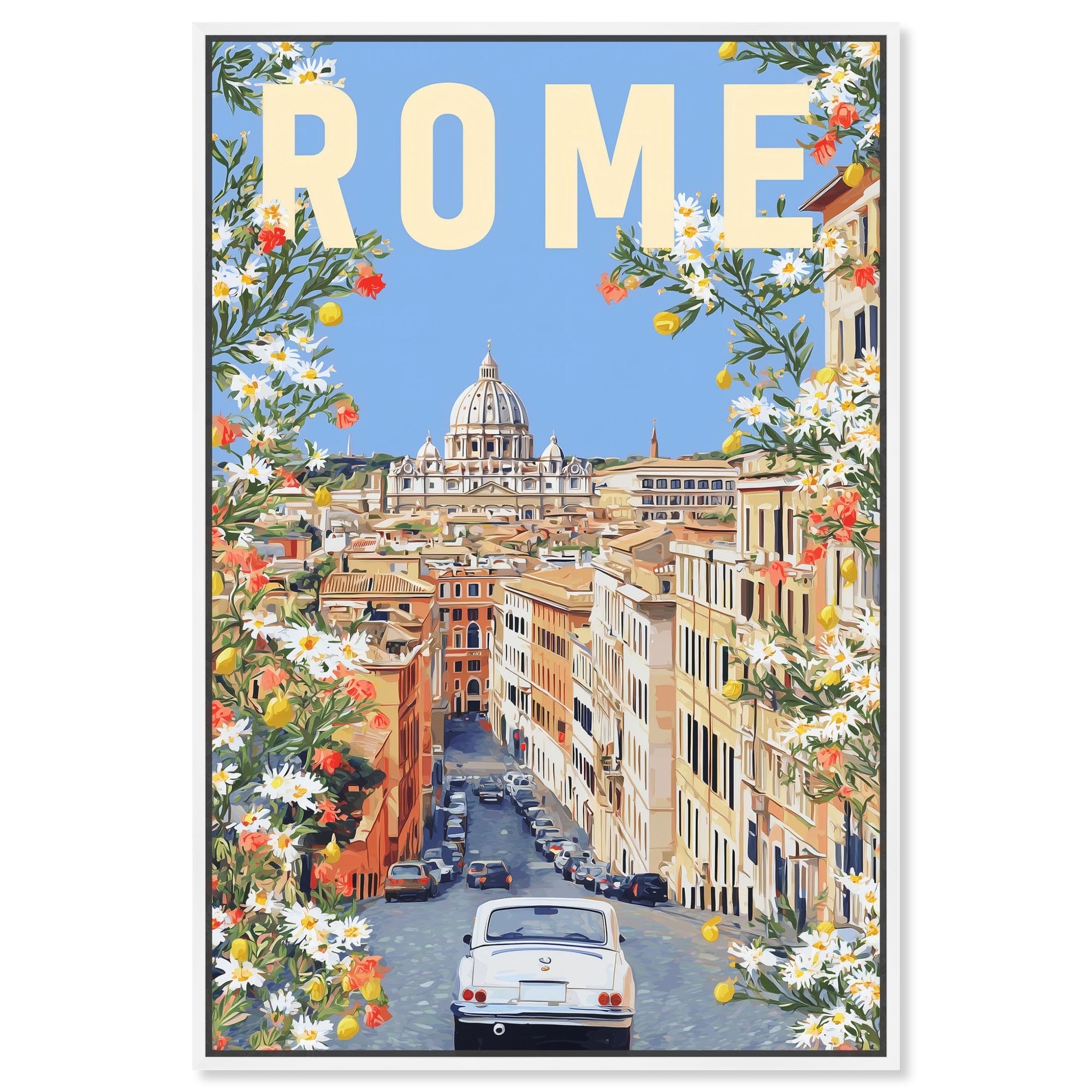 Roman Holiday Summer Art Prints Framed Canvas Print by Art Remedy