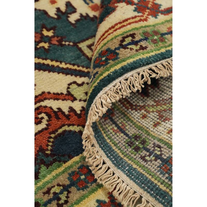 Hand Knotted Oriental 100% Wool Carpet Traditional Medallion Navy Blue & Blues Heriz (serapi) Area Rug - 9' 10'' X 7' 11''