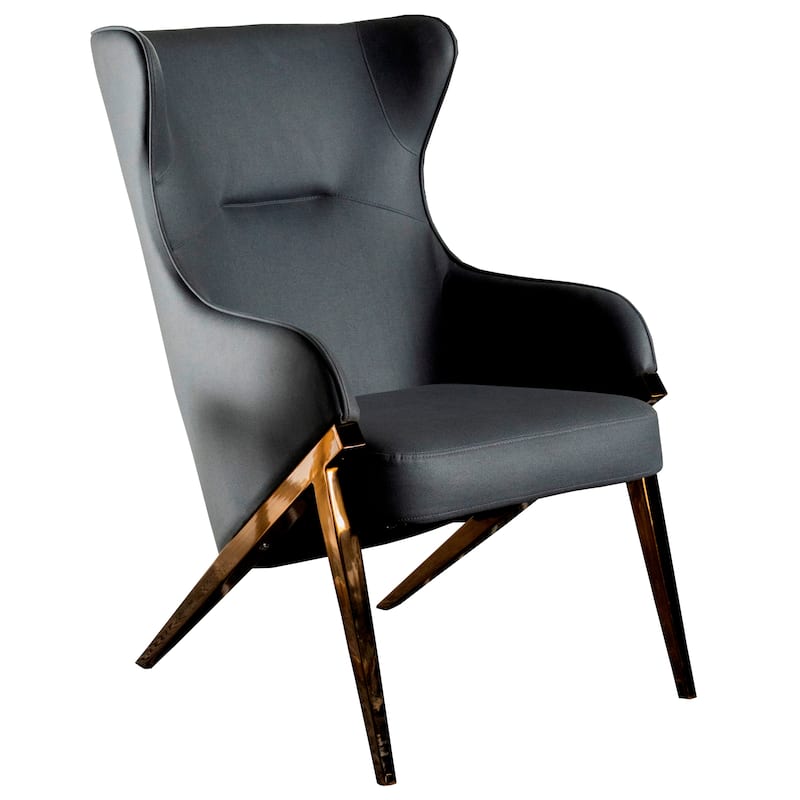 Modern Design living Room Slate Grey and Bronze Accent Chair