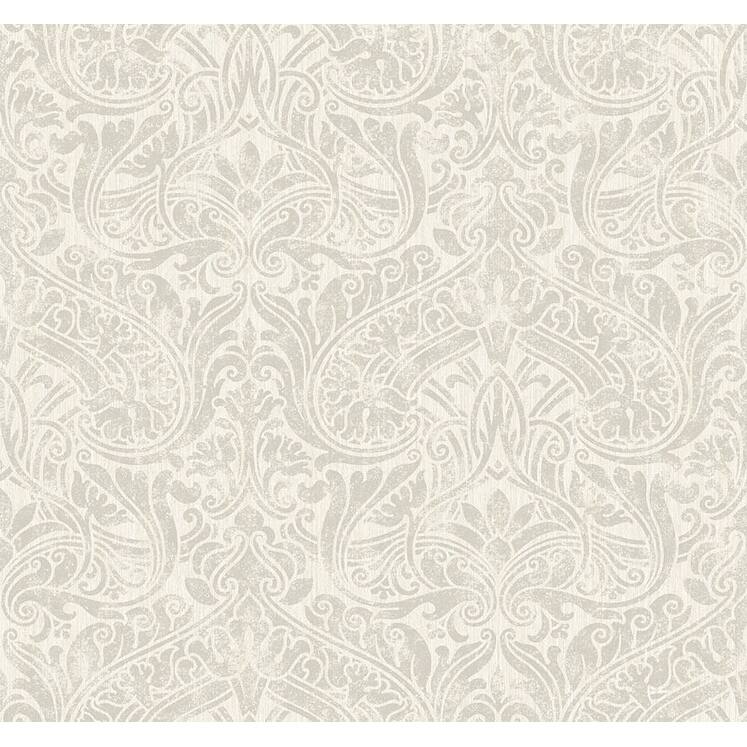 Seabrook Designs Twain Damask Unpasted Wallpaper