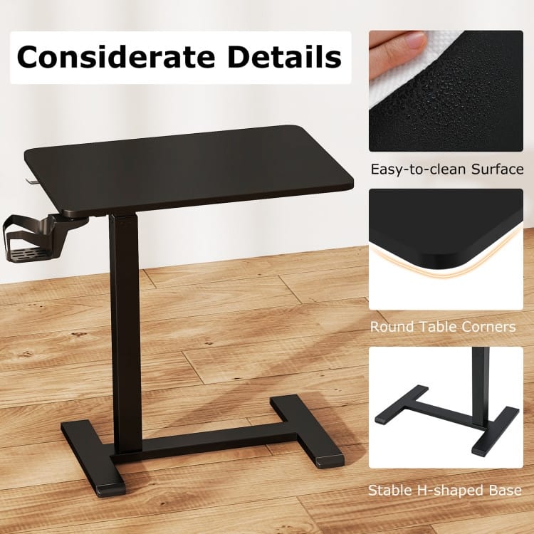 Engineered Wood Mobile Standing Desk with Adjustable Height