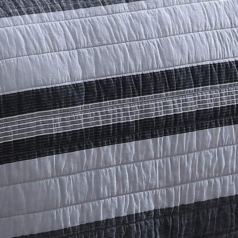 Nautica Ardmoore Cotton Reversible Grey Quilt Set