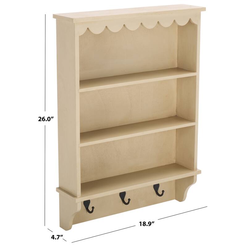 SAFAVIEH Home Haven 3 Hook Wall Rack - 19"W x 5"D x 26"H