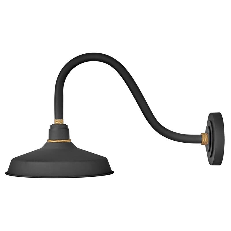 Hinkley Lighting Foundry Single Light 14" Tall Outdoor Wall Sconce - Textured Black / Brass