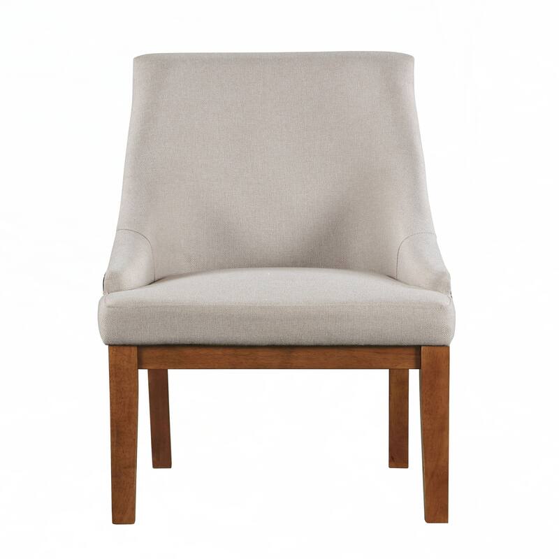 Brown Synthetic Leather and Brown Finish Side Chair ( Set of 2)
