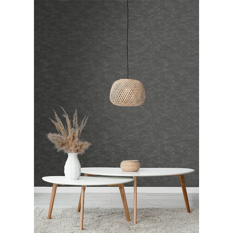 Seabrook Designs Piccola Geometric Horizontal Ogee Non-Woven Unpasted Wallpaper