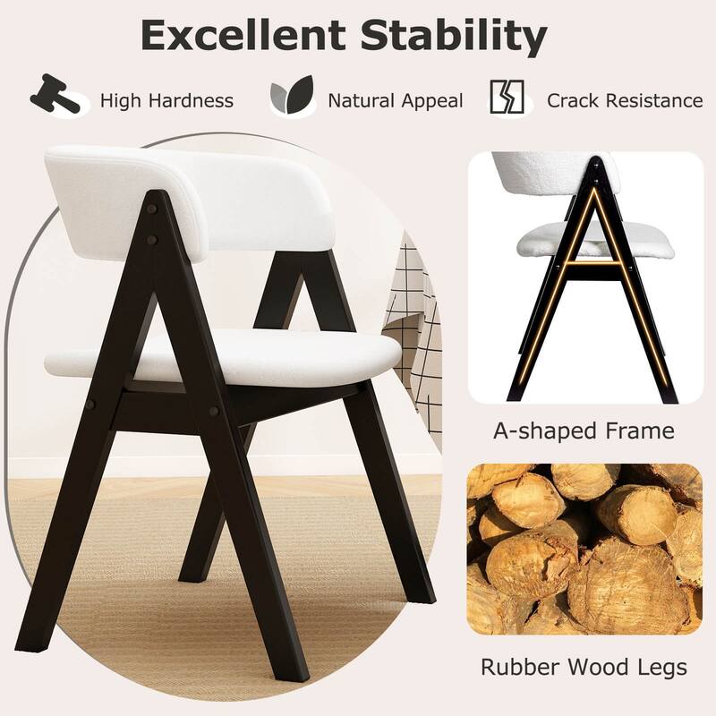 Costway Dining Chairs Set of 2/4 Mid-Century Upholstered Kitchen - See Details