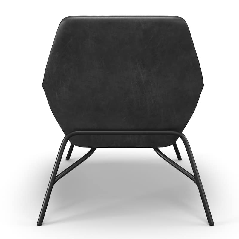 Elmira Vegan Leather Accent Chair - Black Vegan Leather