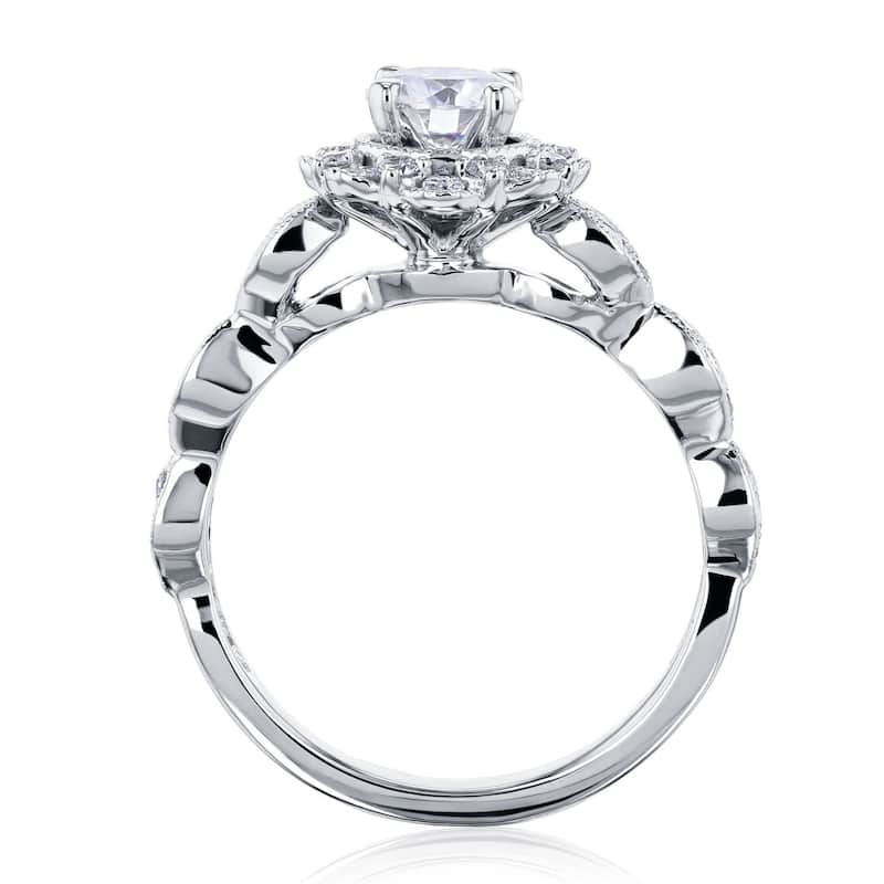 Annello by Kobelli The Floral Spring 10k White Gold Diamond Ring (HI/I)