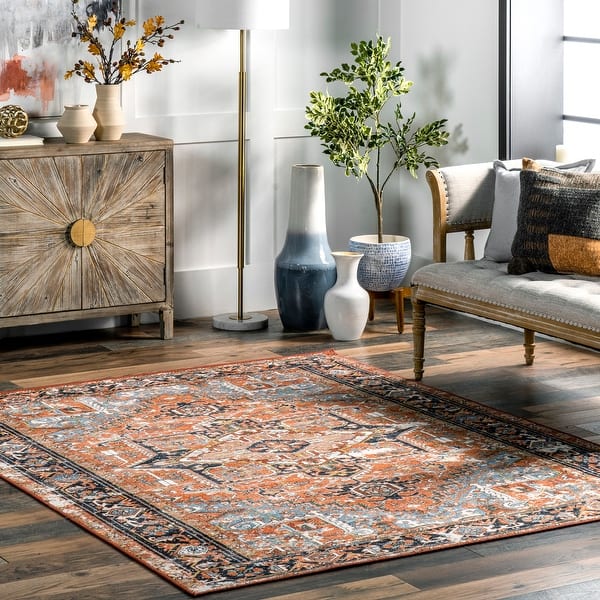 slide 2 of 23, Nuloom Vintage Tribal Aztec Ornamental Area Rug 12' x 15' - Rust