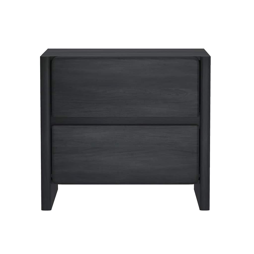Modern 24-Inch 2-Drawer Nightstand in Charcoal Gray