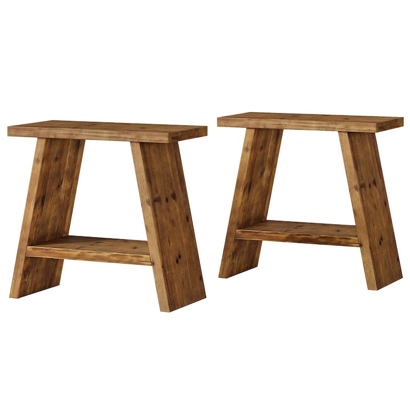 Solid Wood Side/End Table Set of 2