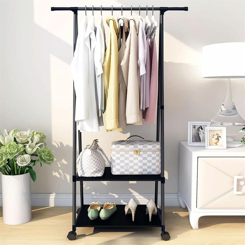 Clothes Rack Small Metal - 62.99"D x 21.65"W x 21.65"H - Black - 62.99"D x 21.65"W x 21.65"H