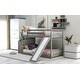 preview thumbnail 4 of 24, Artsy Twin over Twin Bunk Bed with Convertible Slide and Stairway, Space-saving Low Bunk Design, Sturdy and Long-lasting, Gray