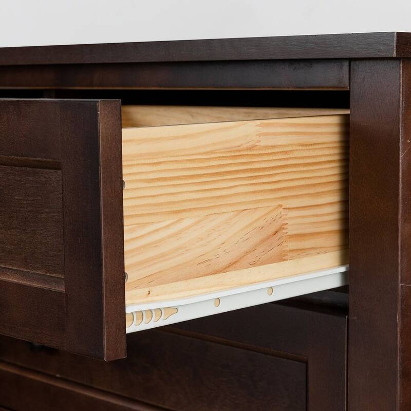 Modern Solid Wood Drawer Dresser with Retro Round Handles