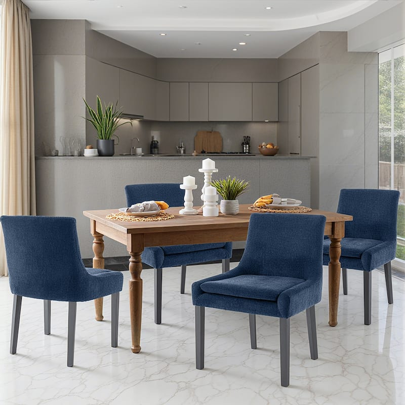 RENEWLINE Mid-Century Modern Corduroy Upholstered Dining Chairs with Solid Wood Legs,Set of 2/4/6
