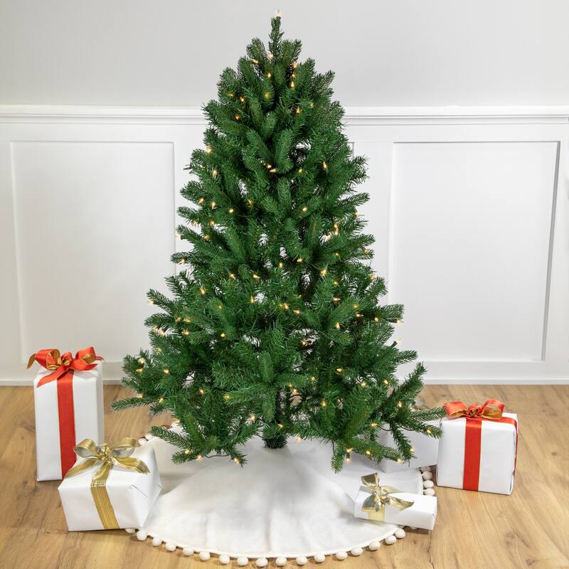 4' Pre-Lit Sierra Noble Fir Artificial Christmas Tree, Clear Lights - 4 Foot