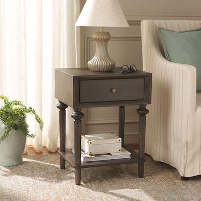 SAFAVIEH Ambrashi 1-Drawer End Table Nightstand - 18"W x 15"D x 24"H