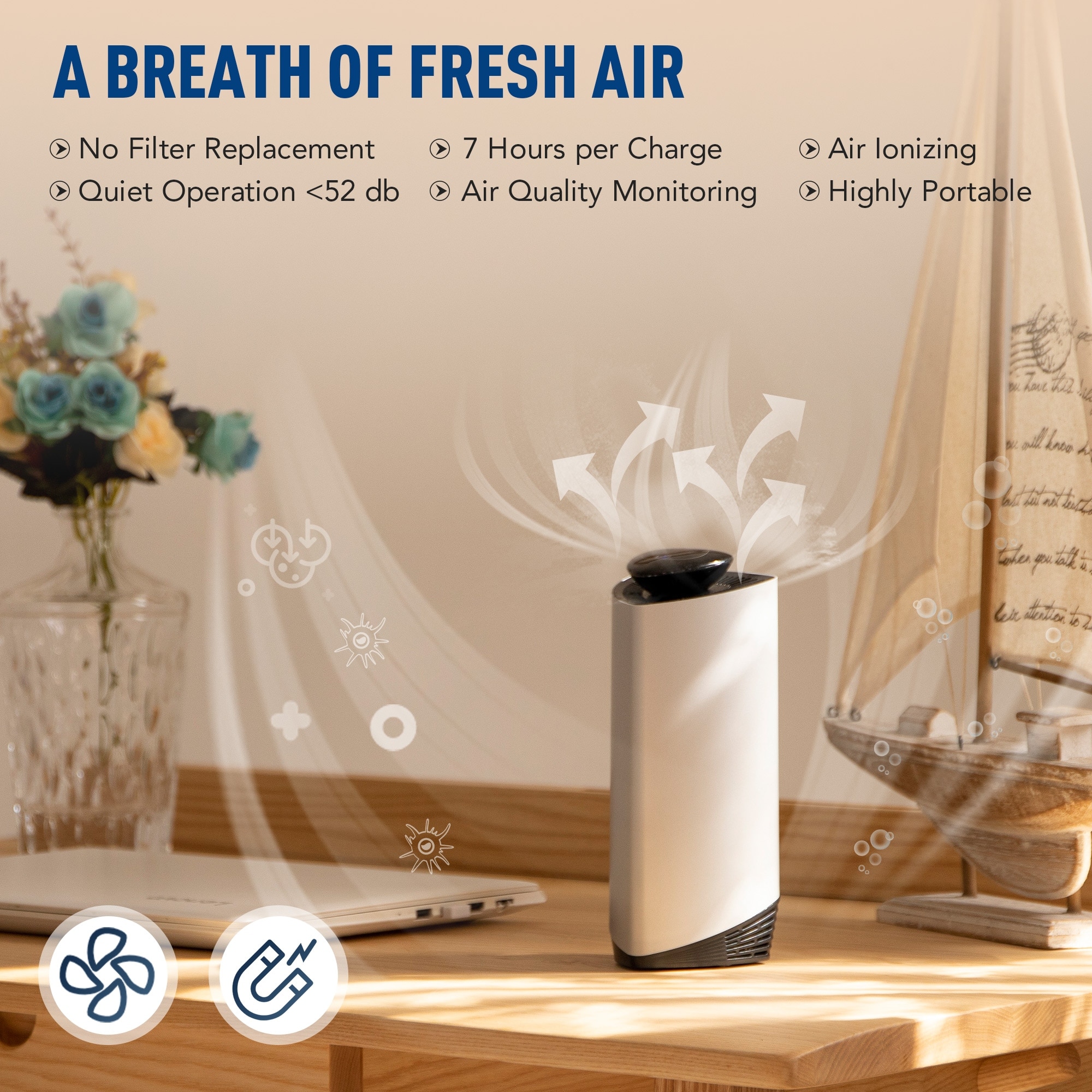 Air purifier with clearance no filter replacement