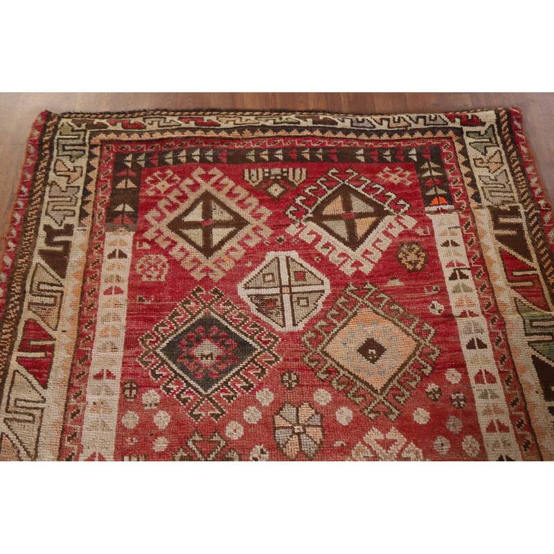 Hand Knotted Oriental 100% Wool Carpet Traditional Tribal Red Lori Area Rug - 7' 6'' X 3' 11''