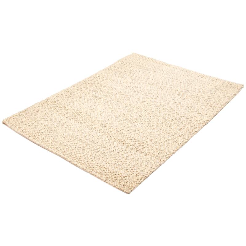 ECARPETGALLERY Braid weave Sienna Cream Wool Rug - 5'3 x 7'7