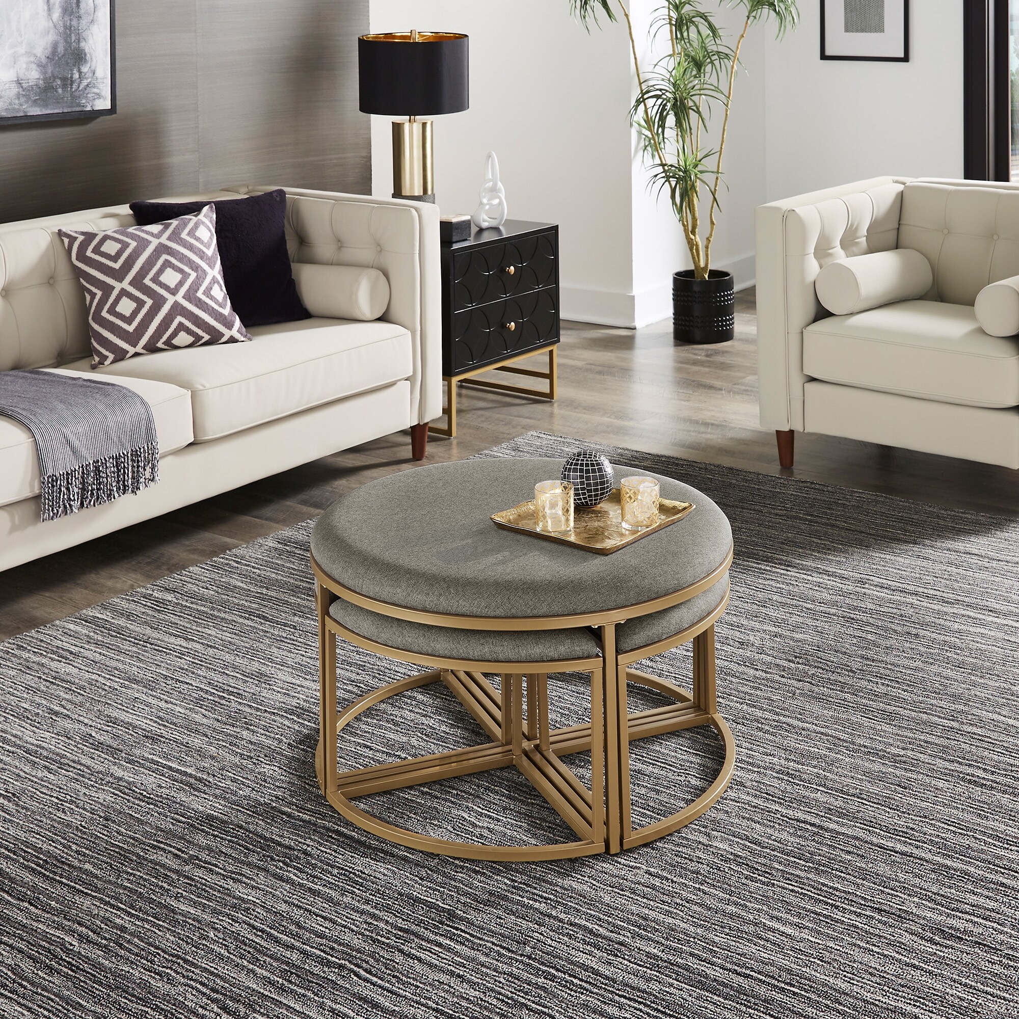 Gabin Coffee Table with Nesting Stools by iNSPIRE Q Modern On Sale Bed Bath Beyond 35996777