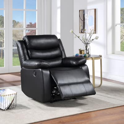 Black Synthetic Leather Power Motion Recliner