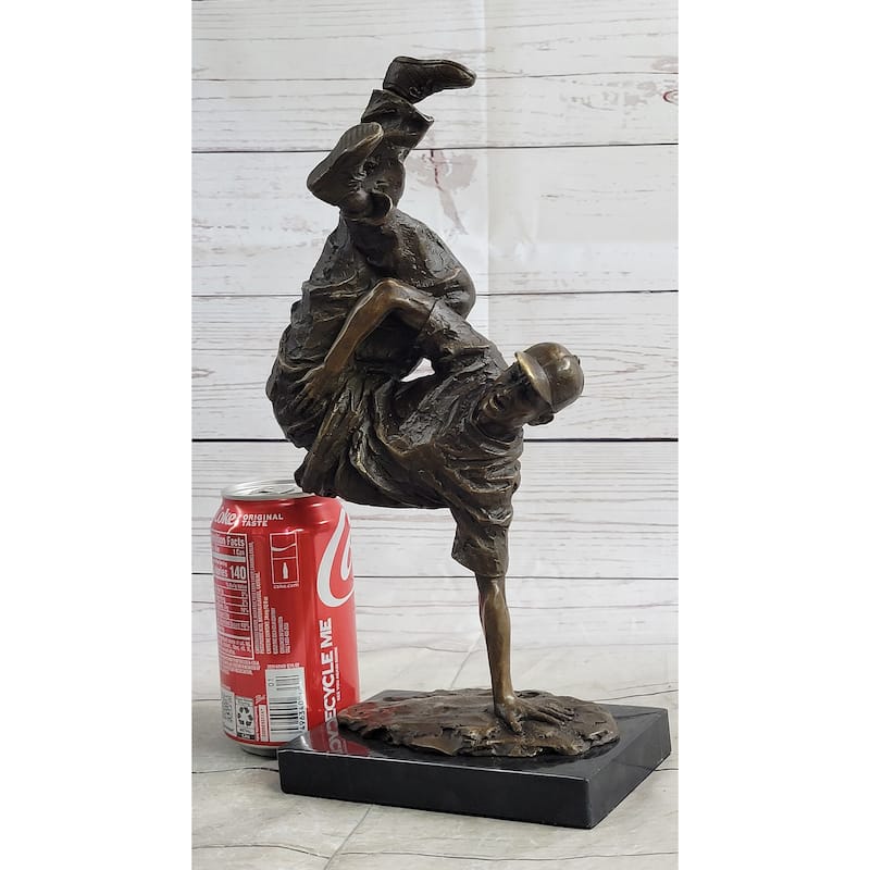 Hip Hop Breakdancer Bronze Metal Statue Sculpture Figure Signed Original Art 12 Inches X 6 Inches