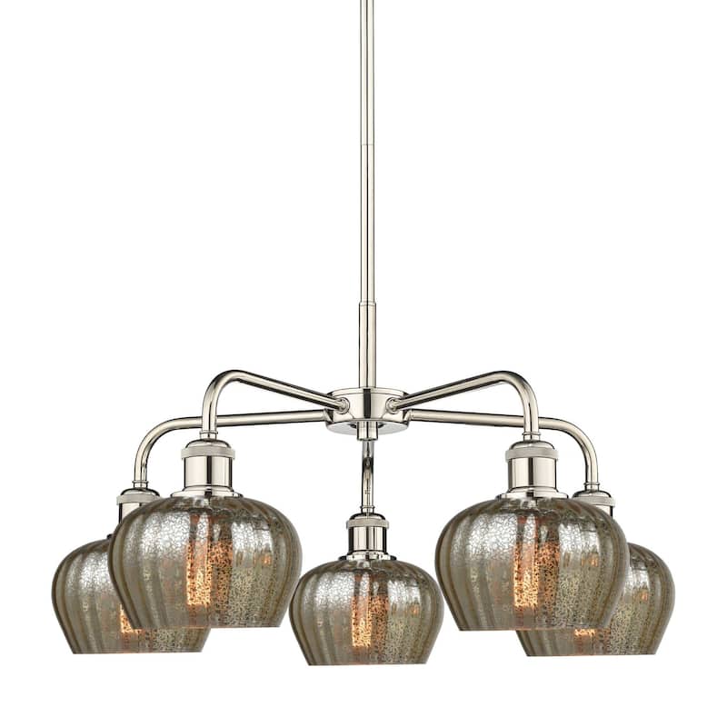 Innovations Lighting 516-5CR-14-25 Fenton Chandelier Fenton 5 Light - Polished Nickel / Mercury