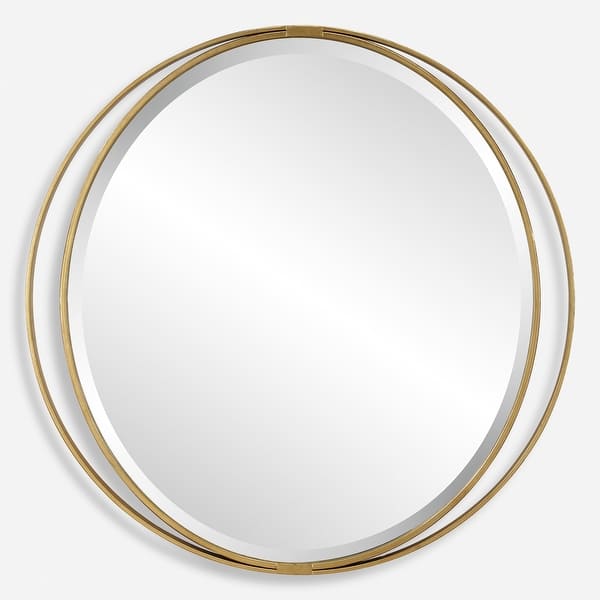 slide 2 of 6, Uttermost Rhodes Gold Round Mirror - 36'' H X 36'' W X 1.25'' D