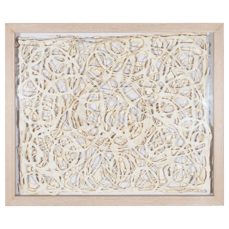 HUJI Abstract Handmade Paper Mache Shadow Box Wall Art
