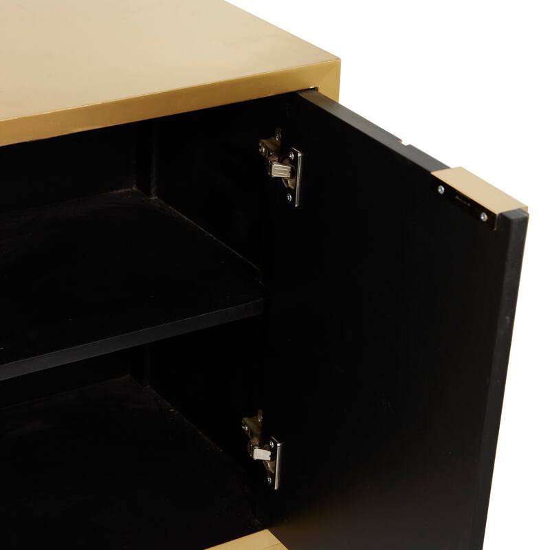 Gold Wooden 3 Door Room Cabinet or 3 Drawer Chest with Mirrored Front