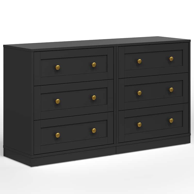 Set of 2 Modern Nightstands with 3 Drawers