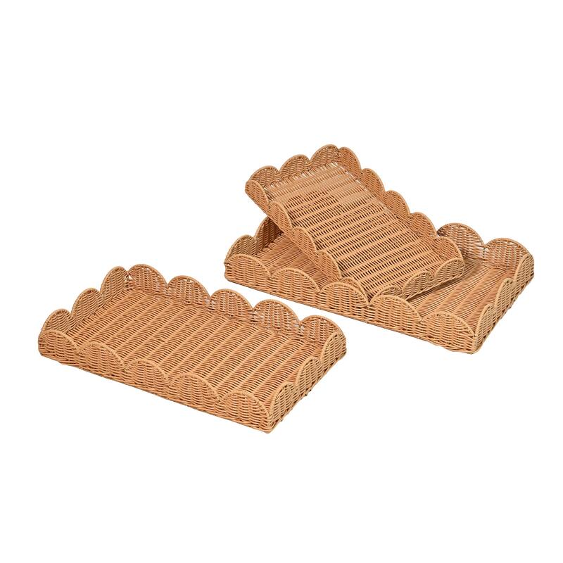 happimess Resin Rectangular Decorative Serving Trays (Set of 3)