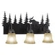 preview thumbnail 7 of 10, Yellowstone 3-Light 24.75 in. W Burnished Bronze Rustic Bathroom Vanity Lighting Fixture, Amber Flake Glass, Moose, Trees Cabin
