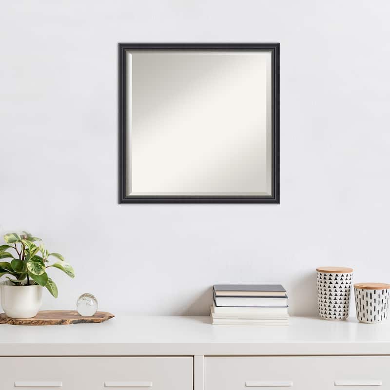 Stylish Black Beveled Wood Framed Wall Mirror - Stylish Black