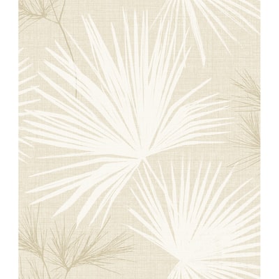 A-Street Prints Hatteras Champagne Palms Wallpaper