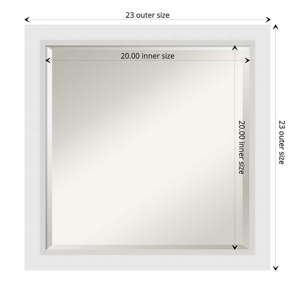 Beveled Wood Wall Mirror - Blanco White Frame